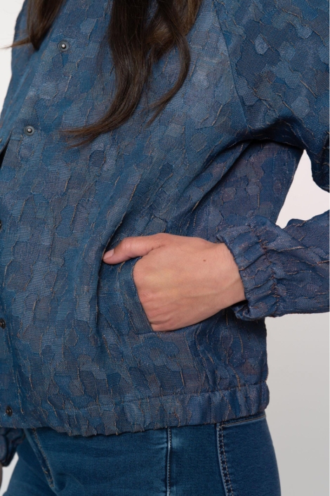 Geisha blauwe dames vest | Kleurstaal