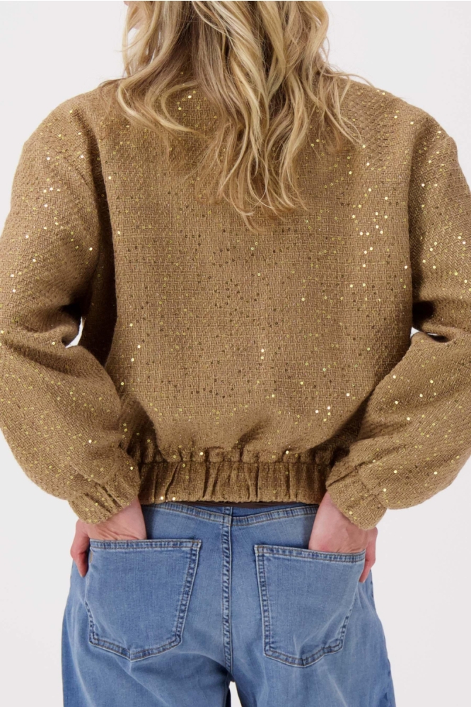 Zusss camel dames vest | Model achteraanzicht