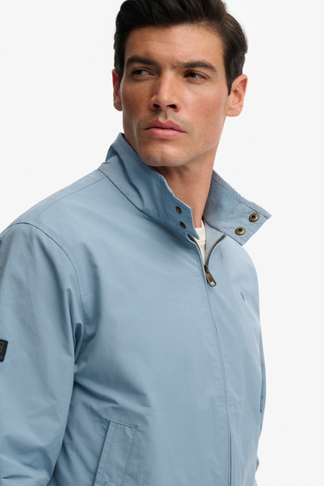 Superdry blauwe heren jas | Close up