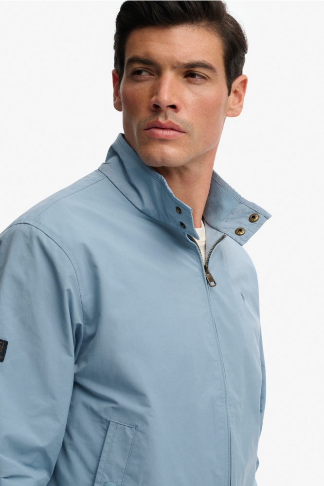 Superdry blauwe heren jas | Close up