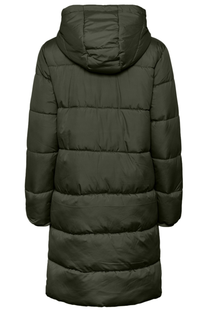 Pieces groene dames jas | Achteraanzicht