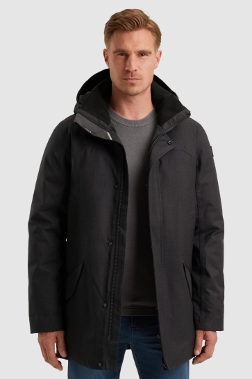 Vanguard semi long jacket melange twill Blauw