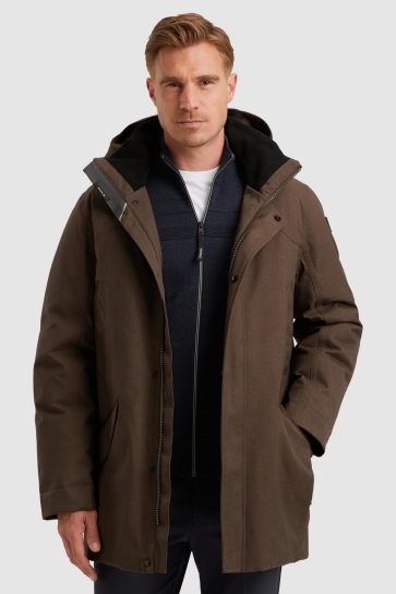 Vanguard semi long jacket melange twill Bruin