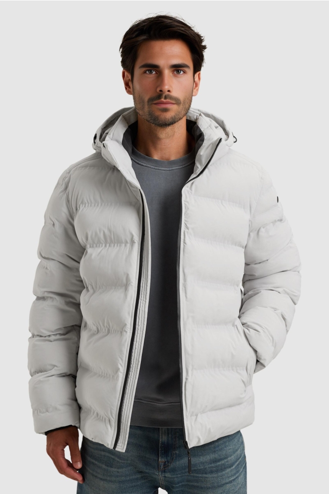 Cast Iron grijze heren jas | Model vooraanzicht