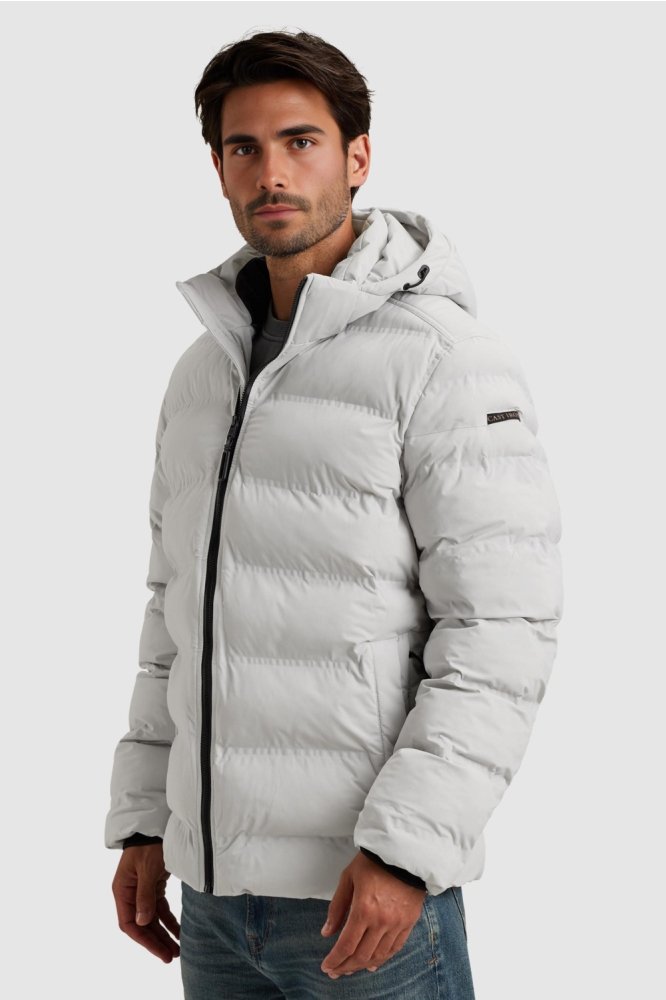 Cast Iron grijze heren jas | Model zijaanzicht