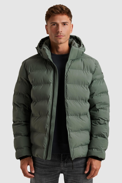 Cast Iron groene heren jas | Model vooraanzicht