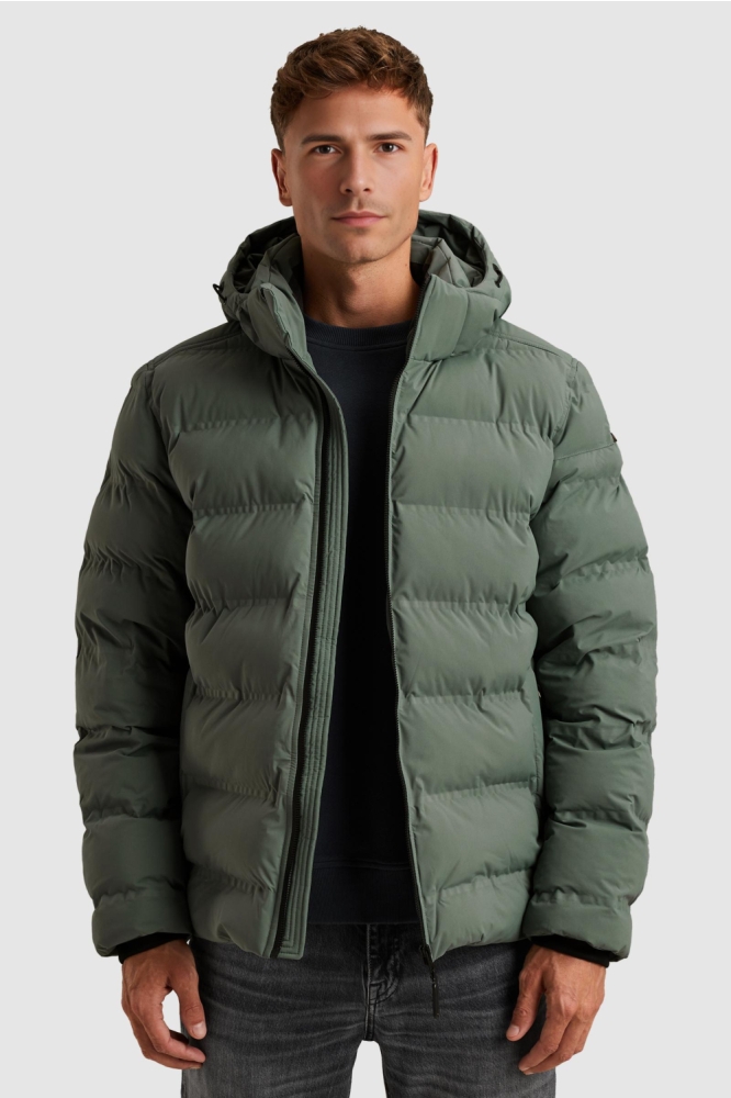 Cast Iron groene heren jas | Model vooraanzicht