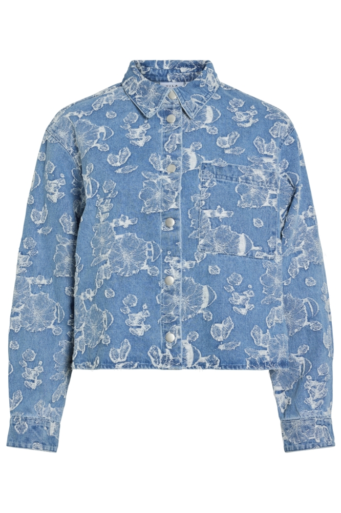 Vila blauwe dames jas | Vooraanzicht