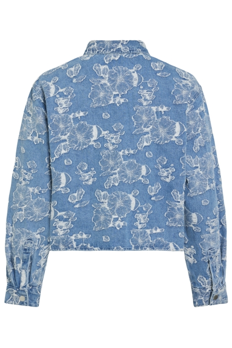 Vila blauwe dames jas | Achteraanzicht