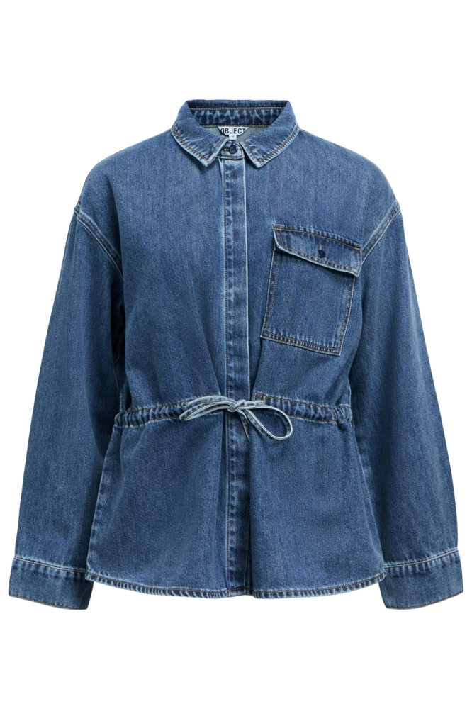 Object blauwe dames jas | Vooraanzicht