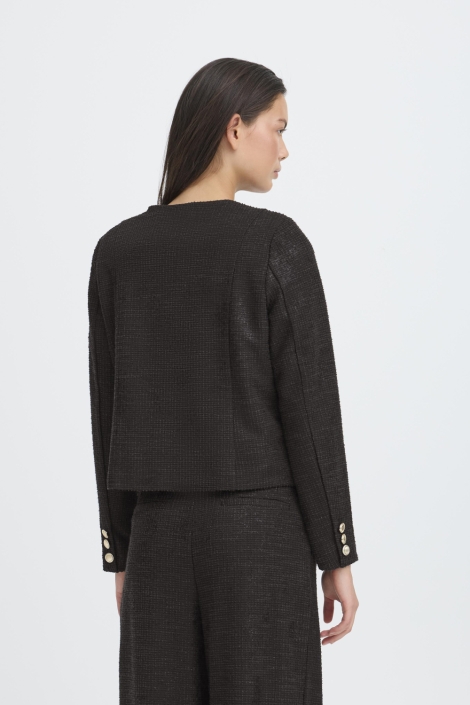 Ichi zwarte dames blazer | Model achteraanzicht