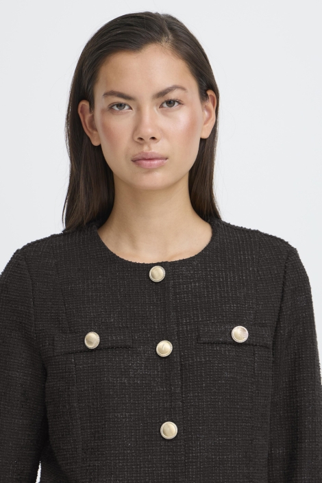 Ichi zwarte dames blazer | Close up