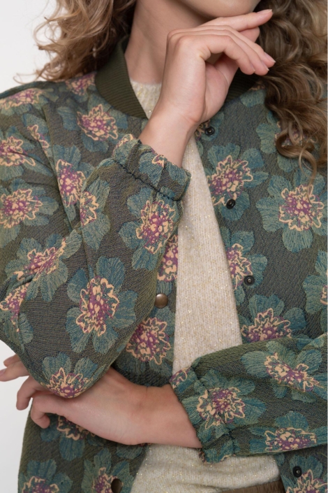 Geisha groene dames jas | Close up