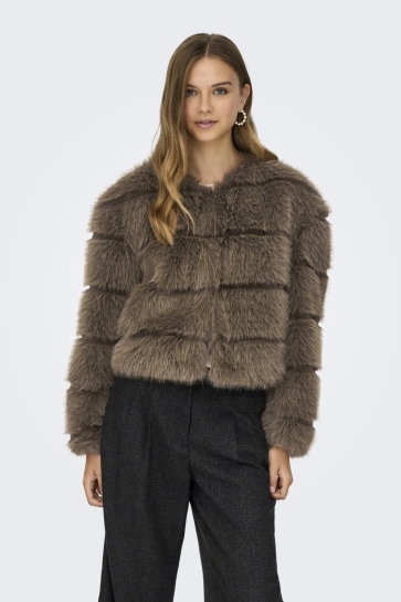 Jacqueline de Yong Jas JDYOFELIA FAUX FUR JACKET OTW SIE 15359349 Shitake