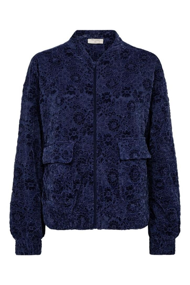 Freequent blauwe dames jas | Vooraanzicht