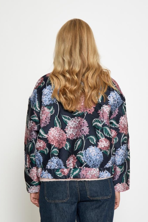 Peppercorn blauwe dames jas | Model achteraanzicht