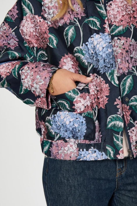 Peppercorn blauwe dames jas | Close up