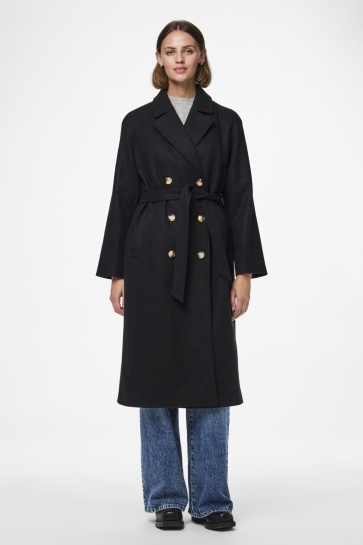 Pieces Jas PCMARBEL LONG COAT NOOS 17150940 BLACK