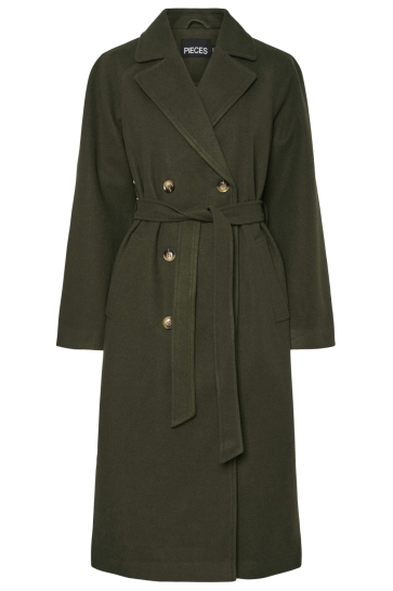 Pieces Jas PCMARBEL LONG COAT NOOS 17150940 FOREST NIGHT