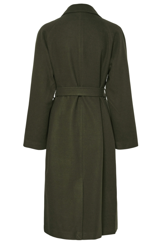 Pieces groene dames jas | Achteraanzicht