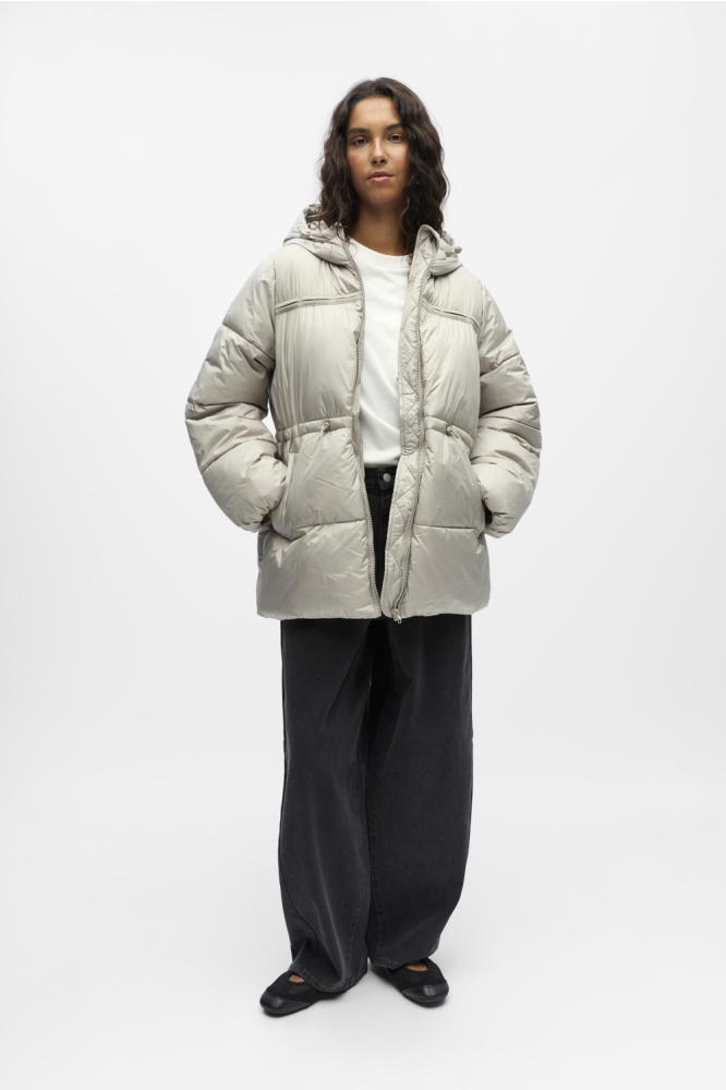 Object ecru dames jas | Model vooraanzicht