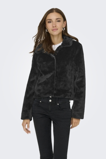 Jacqueline de Yong Jas JDYMACY LIFE FAUX FUR JACKET OTW NO 15353994 BLACK