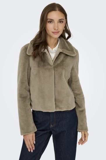 Jacqueline de Yong Jas JDYMACY LIFE FAUX FUR JACKET OTW NO 15353994 TIMBER WOLF