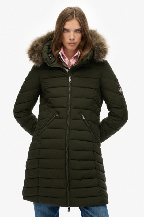 Superdry groene dames jas | Model vooraanzicht