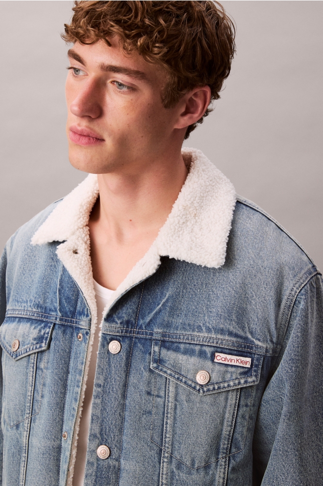 Calvin Klein blauwe heren jas | Close up