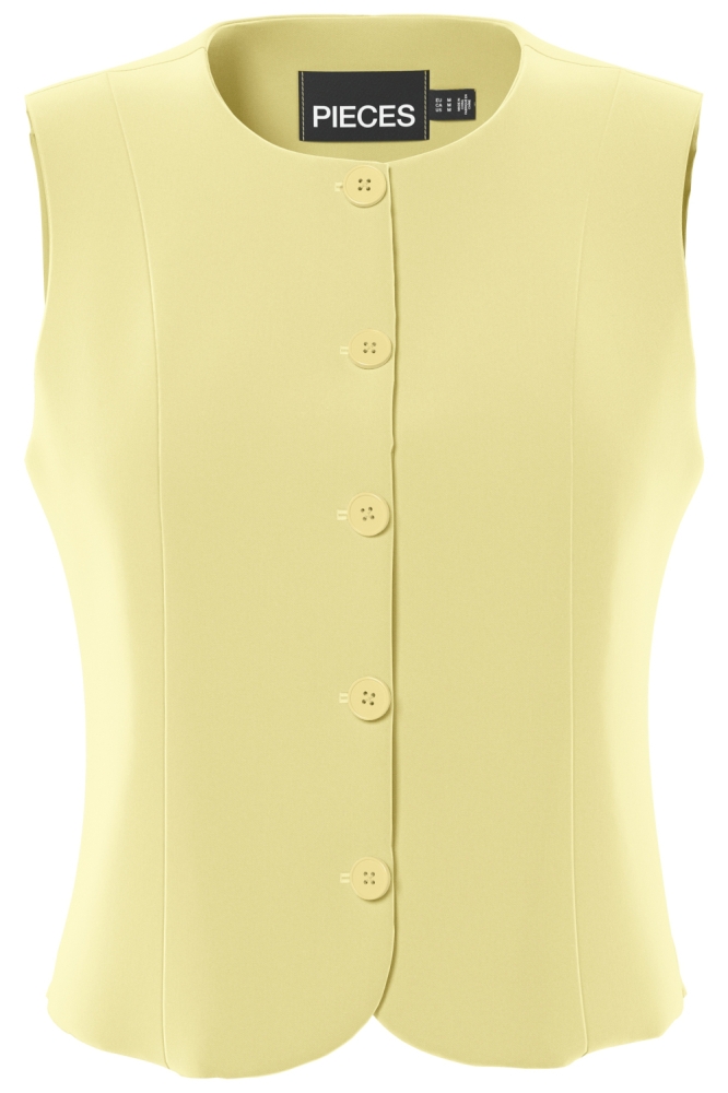 Pieces gele dames gilet | Vooraanzicht