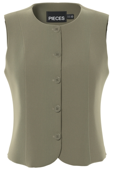 Pieces pckamil fitted vest noos bc Groen