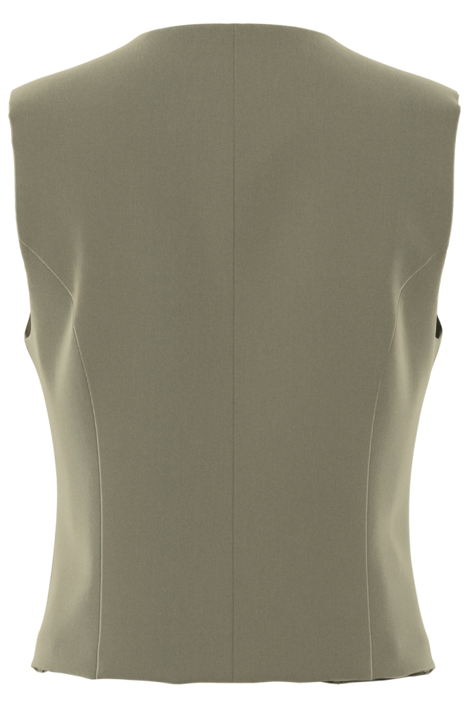 Pieces groene dames gilet | Achteraanzicht