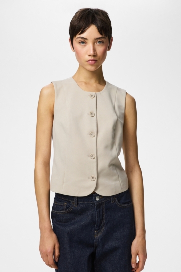 Pieces Vest PCKAMIL FITTED VEST NOOS BC 17162406 SILVER LINING