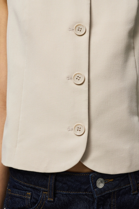 Pieces ecru dames gilet | Close up