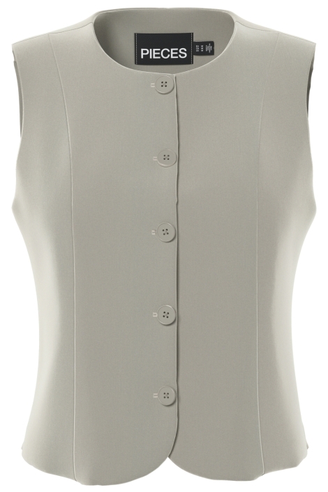 Pieces ecru dames gilet | Vooraanzicht