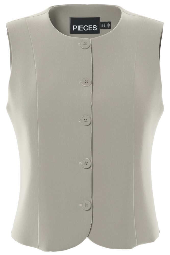 Pieces ecru dames gilet | Vooraanzicht