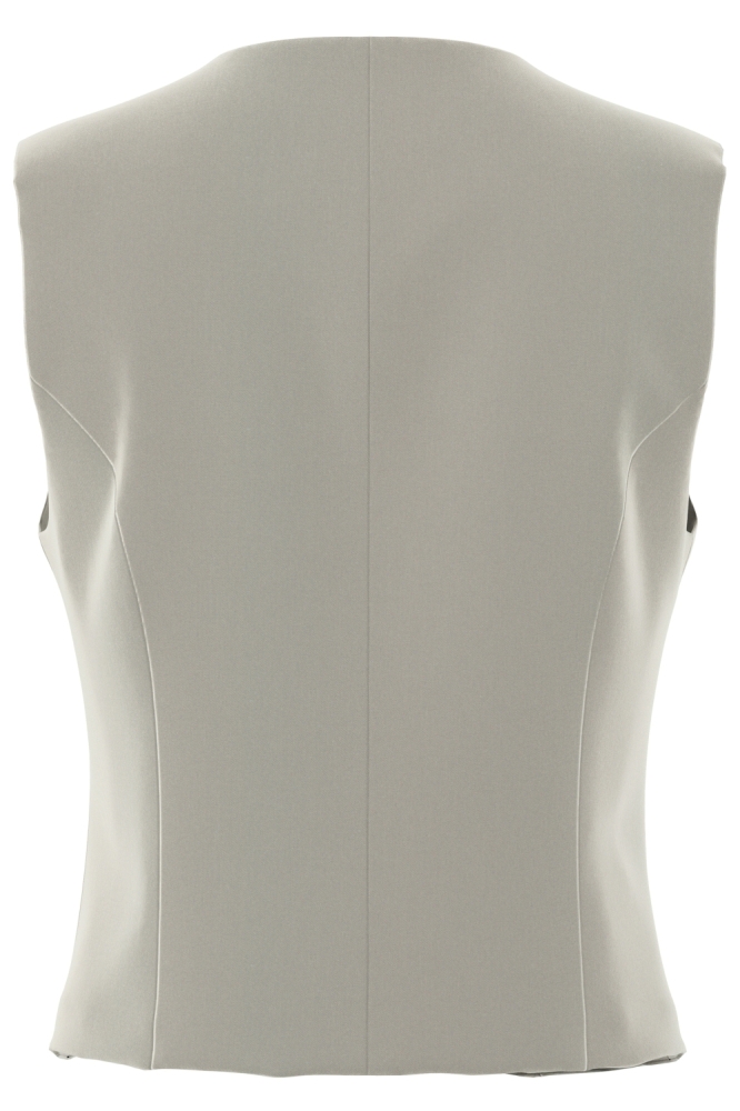 Pieces ecru dames gilet | Achteraanzicht