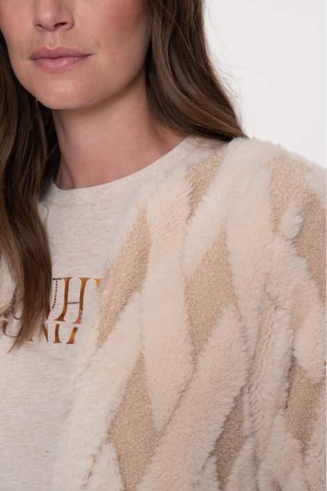 Geisha ecru dames vest | Close up