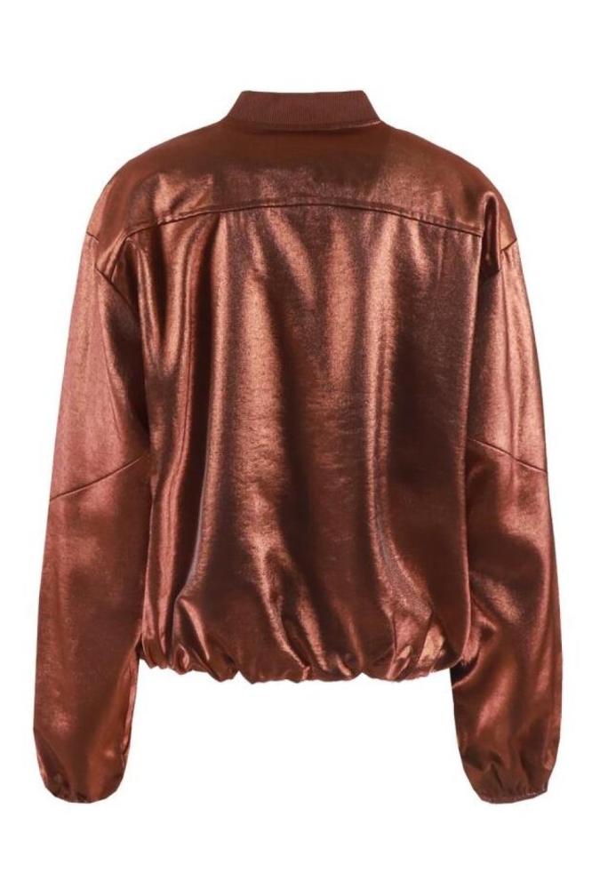 Fluresk koperen dames jas | Achteraanzicht