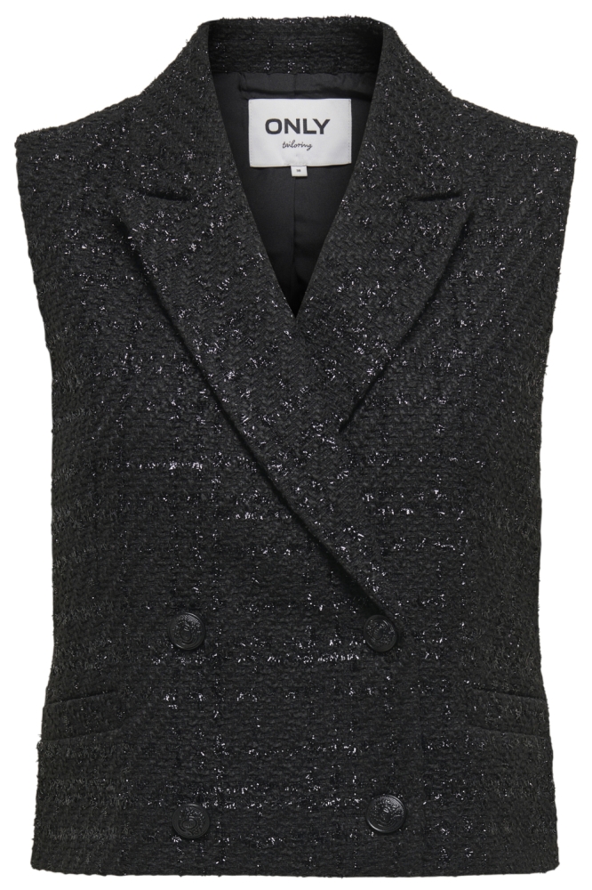 Only zwarte dames gilet | Vooraanzicht