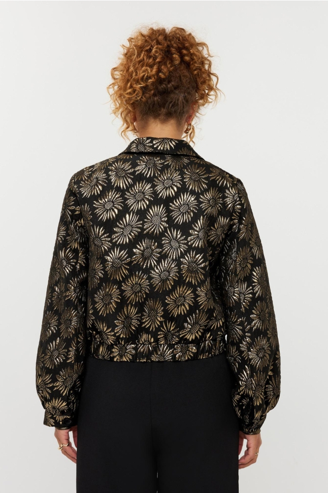 Ydence zwarte dames jas | Model achteraanzicht