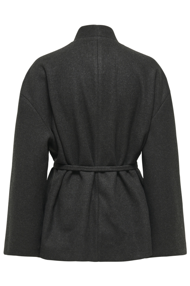 Only grijze dames jas | Achteraanzicht