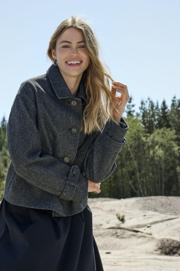 Only ONLASTA SHORT JACKET OTW 15363039 Dark Grey Melange