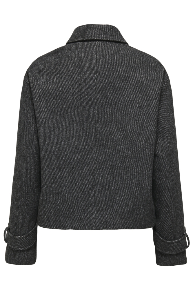 Only grijze dames jas | Achteraanzicht