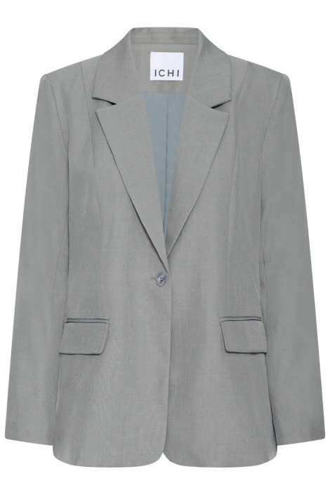 Ichi grijze dames blazer | Vooraanzicht