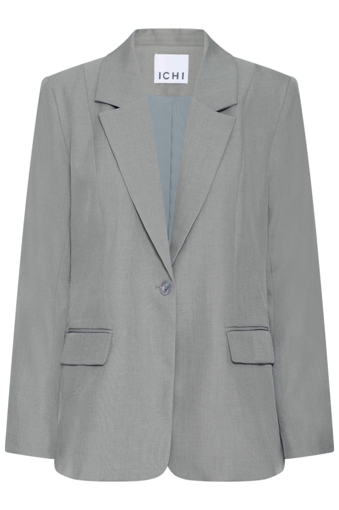 Ichi grijze dames blazer | Vooraanzicht