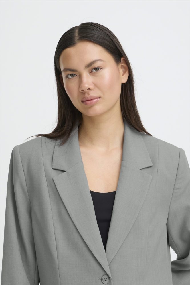 Ichi grijze dames blazer | Close up