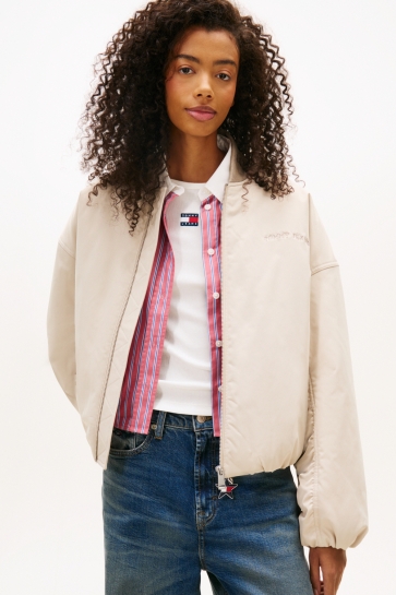 Tommy Jeans tjw varsity graphic bomber Beige