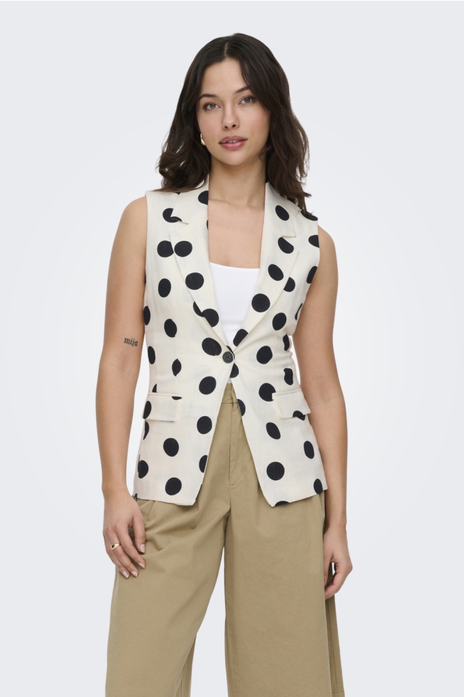 Only witte dames gilet | Model vooraanzicht