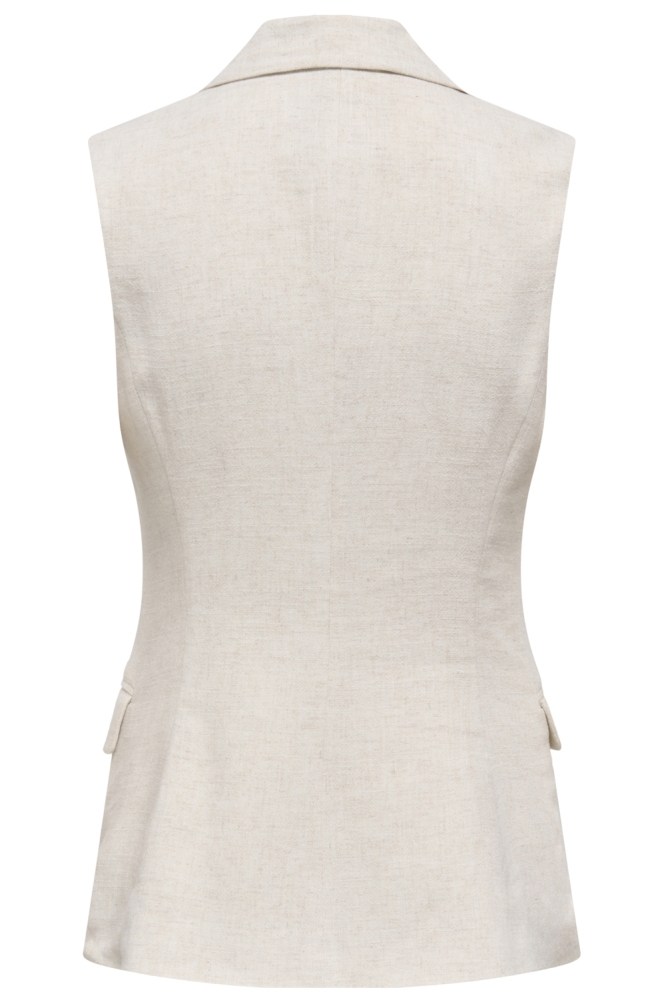 Only beige dames gilet | Achteraanzicht